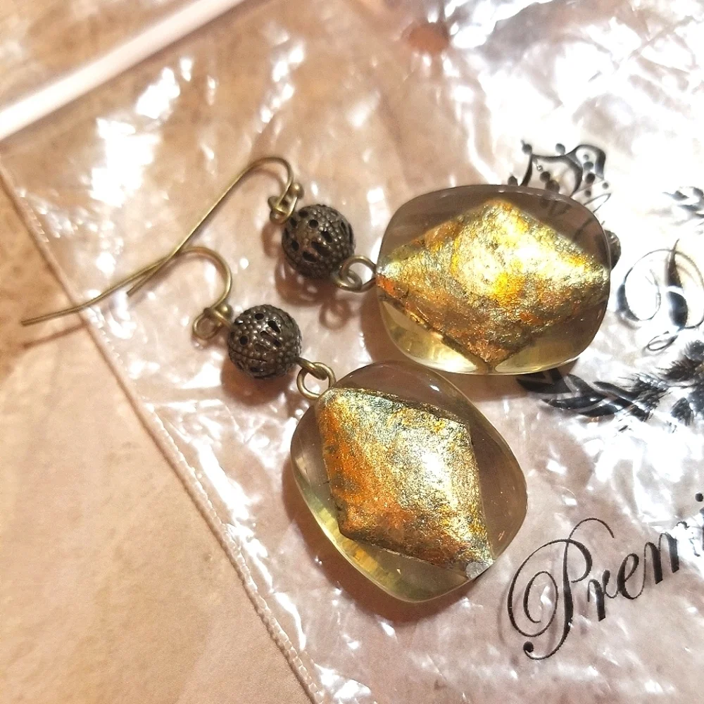 NEW Premier Designs Filigree Golden Drop Earrings